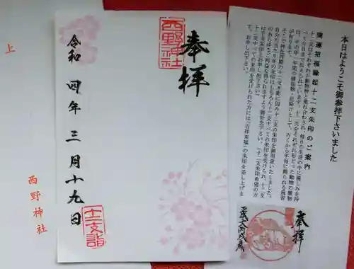 西野神社の授与品その他