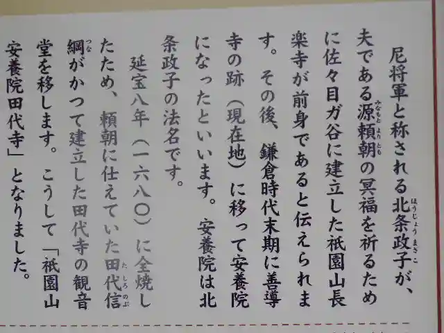 安養院 (田代寺)の歴史