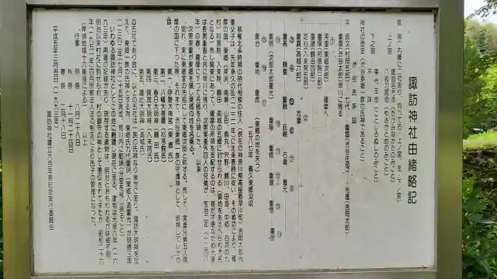 諏訪神社の{uncategorized: "未分類", other: "その他", undefined: "問題あり", building: "その他建物", grave: "お墓", sacred_gate: "鳥居", guardian: "狛犬", statue: "像", buddha: "仏像", history: "歴史", nature: "自然", garden: "庭園", animal: "動物", pagoda: "塔", temizu: "手水舎", mountain_gate: "山門・神門", sanctuary: "本殿・本堂", subordinate: "末社・摂社", art: "芸術", scenery: "景色", jizo: "地蔵", ema: "絵馬", goshuin: "御朱印", omikuji: "おみくじ", items: "授与品その他", amulet: "お守り", goshuincho: "御朱印帳", eats: "食事", festival: "お祭り", votive_dance: "神楽", shichigosan: "七五三参", wedding: "結婚式", experience: "体験その他", initially: "初詣", around: "周辺", anti_infection: "感染症対策"}