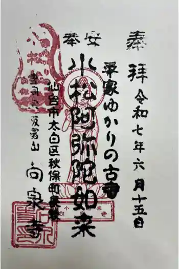 向泉寺の御朱印 2025年06月