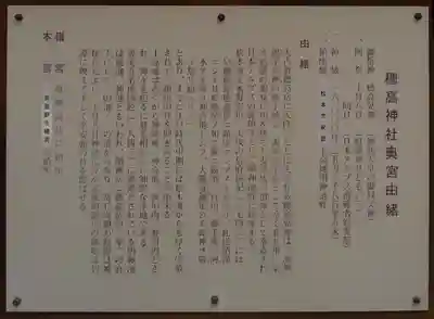 穂高神社奥宮の歴史