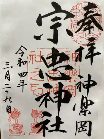 宗忠神社の御朱印 2022年03月