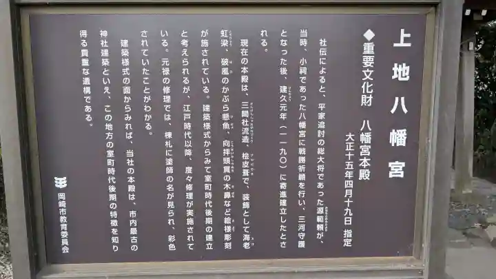 上地八幡宮の{uncategorized: "未分類", other: "その他", undefined: "問題あり", building: "その他建物", grave: "お墓", sacred_gate: "鳥居", guardian: "狛犬", statue: "像", buddha: "仏像", history: "歴史", nature: "自然", garden: "庭園", animal: "動物", pagoda: "塔", temizu: "手水舎", mountain_gate: "山門・神門", sanctuary: "本殿・本堂", subordinate: "末社・摂社", art: "芸術", scenery: "景色", jizo: "地蔵", ema: "絵馬", goshuin: "御朱印", omikuji: "おみくじ", items: "授与品その他", amulet: "お守り", goshuincho: "御朱印帳", eats: "食事", festival: "お祭り", votive_dance: "神楽", shichigosan: "七五三参", wedding: "結婚式", experience: "体験その他", initially: "初詣", around: "周辺", anti_infection: "感染症対策"}