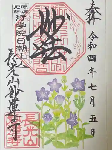 妙蓮寺の御朱印