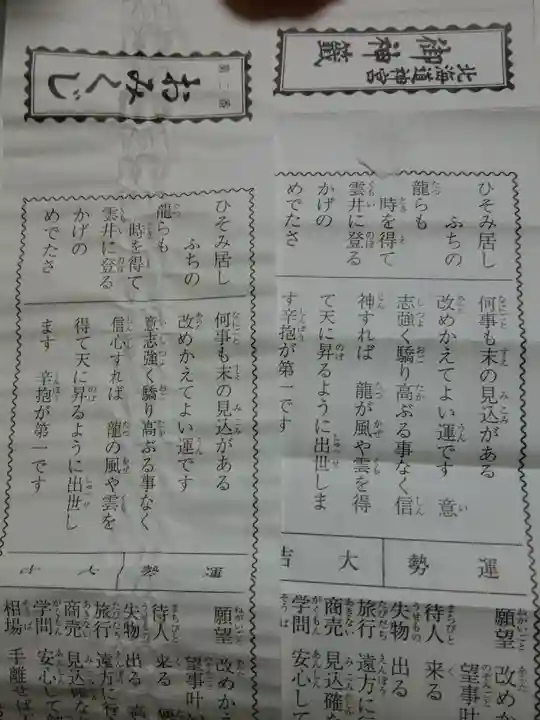 錦山天満宮のおみくじ