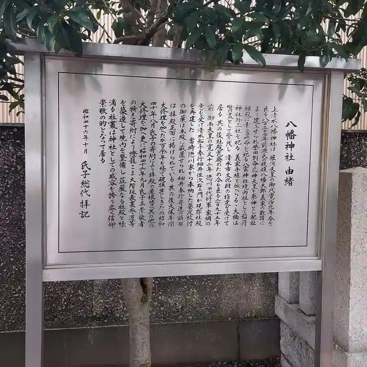 上清水八幡神社の歴史