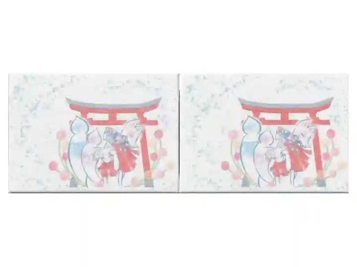 白狐のミニ御朱印帳(もうねるさんの奉納画)