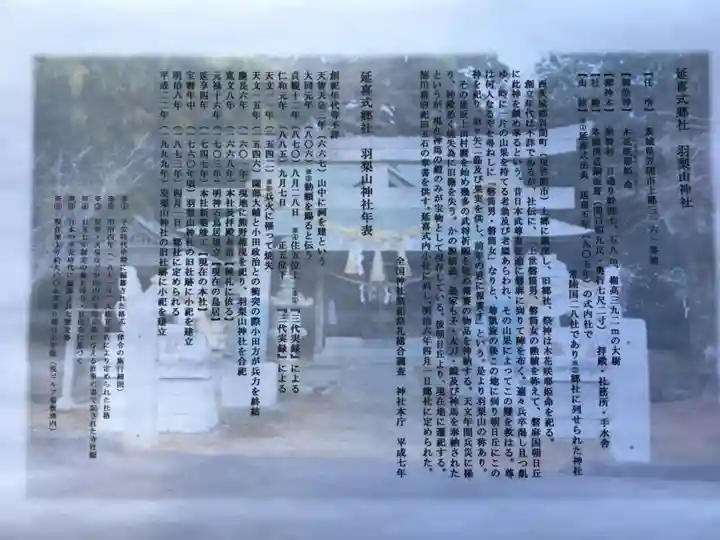 羽梨山神社の歴史