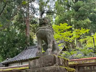 雄山神社中宮祈願殿の狛犬