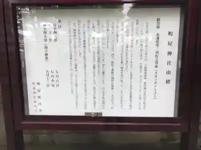 町屋神社の歴史