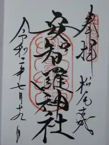 安智羅神社(松尾古城跡)の御朱印
