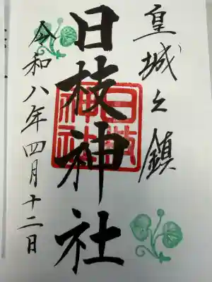 日枝神社の御朱印