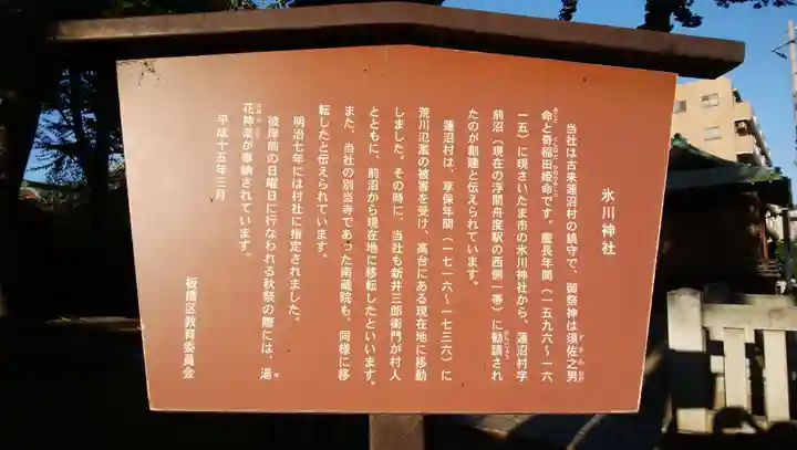 蓮沼氷川神社の歴史