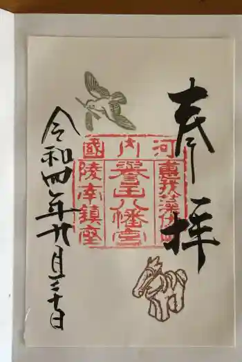 誉田八幡宮の御朱印 2022年09月
