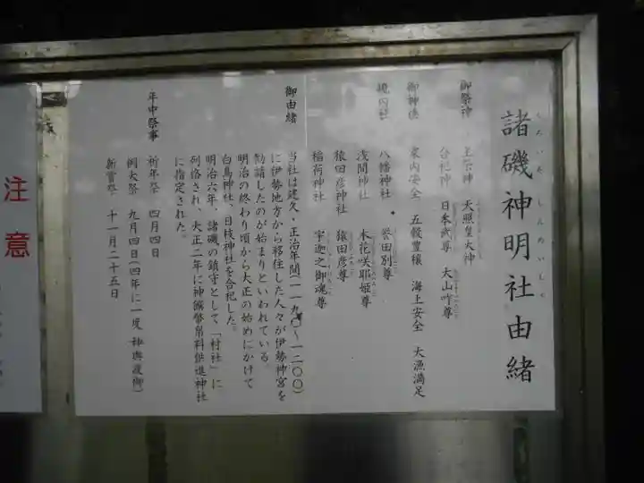 諸磯神明社の歴史