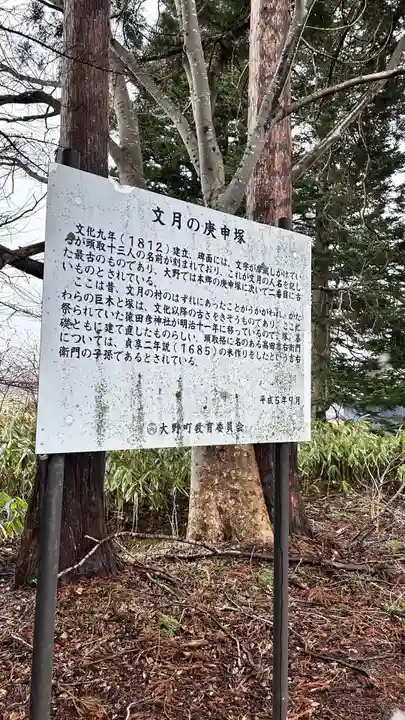 文月の庚申塚(北海道)