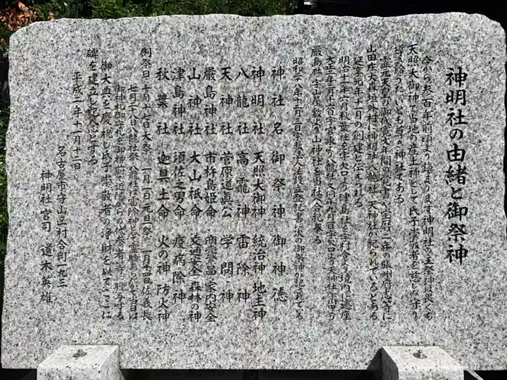 神明社(村合町)の歴史