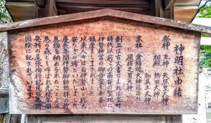 神明社(伊勢山神明社)の歴史