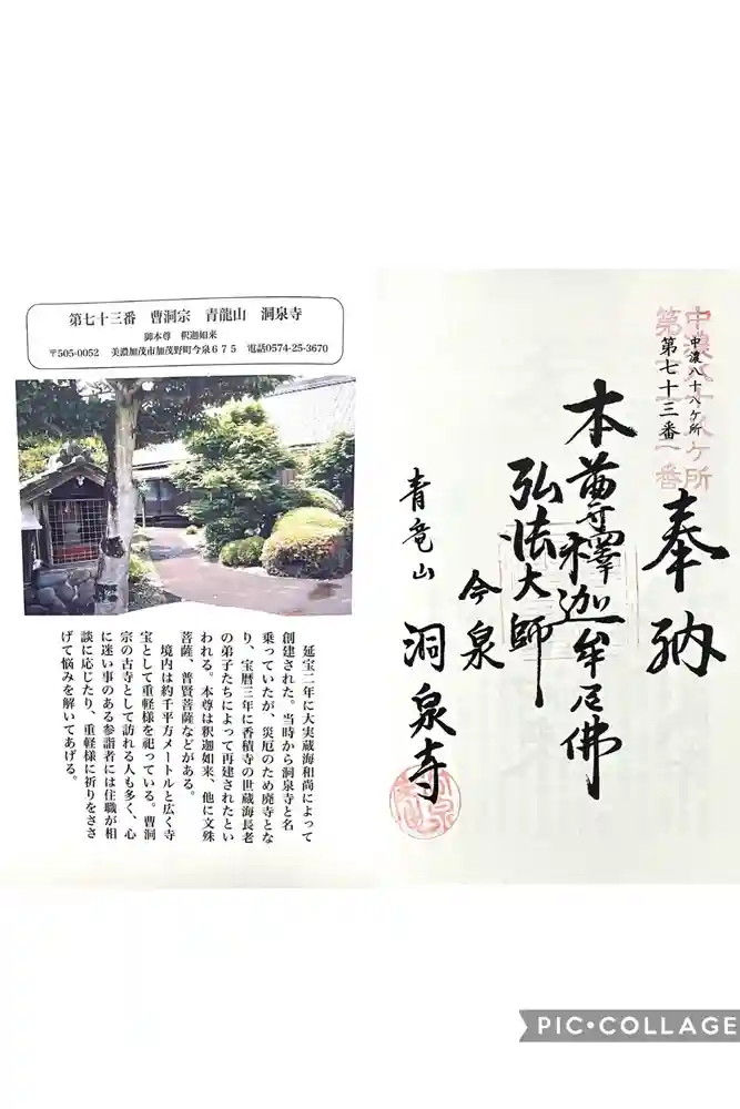 洞泉寺の御朱印