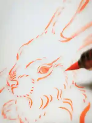 お正月に奉納させて頂いた「干支うさぎ」の絵