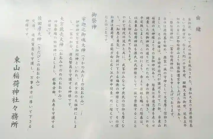 東山稲荷神社の歴史