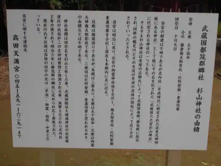 吉田杉山神社の歴史