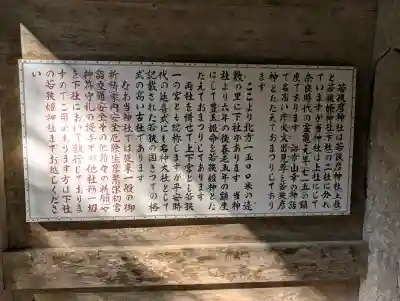 若狭彦神社（上社）の{uncategorized: "未分類", other: "その他", undefined: "問題あり", building: "その他建物", grave: "お墓", sacred_gate: "鳥居", guardian: "狛犬", statue: "像", buddha: "仏像", history: "歴史", nature: "自然", garden: "庭園", animal: "動物", pagoda: "塔", temizu: "手水舎", mountain_gate: "山門・神門", sanctuary: "本殿・本堂", subordinate: "末社・摂社", art: "芸術", scenery: "景色", jizo: "地蔵", ema: "絵馬", goshuin: "御朱印", omikuji: "おみくじ", items: "授与品その他", amulet: "お守り", goshuincho: "御朱印帳", eats: "食事", festival: "お祭り", votive_dance: "神楽", shichigosan: "七五三参", wedding: "結婚式", experience: "体験その他", initially: "初詣", around: "周辺", anti_infection: "感染症対策"}