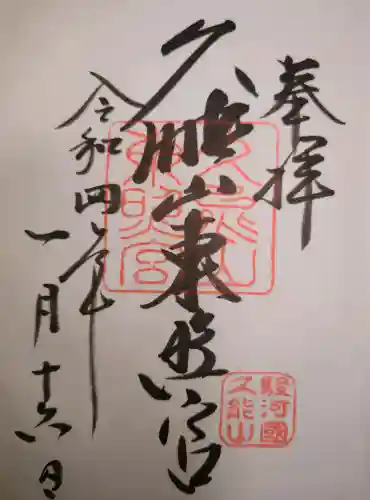 久能山東照宮の御朱印