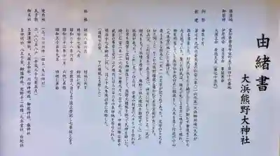 大濱熊野大神社の歴史