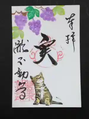 葡萄を見上げる猫の別バージョンです。