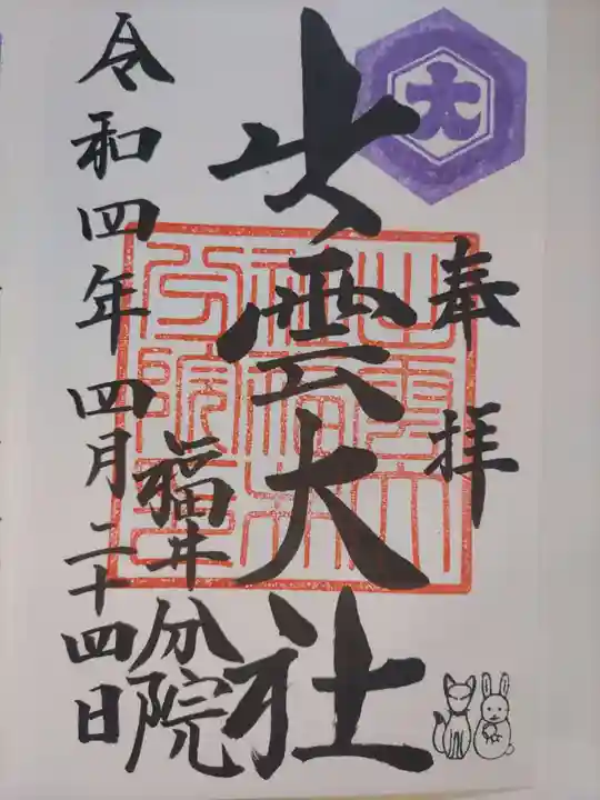 出雲大社福井分院の御朱印