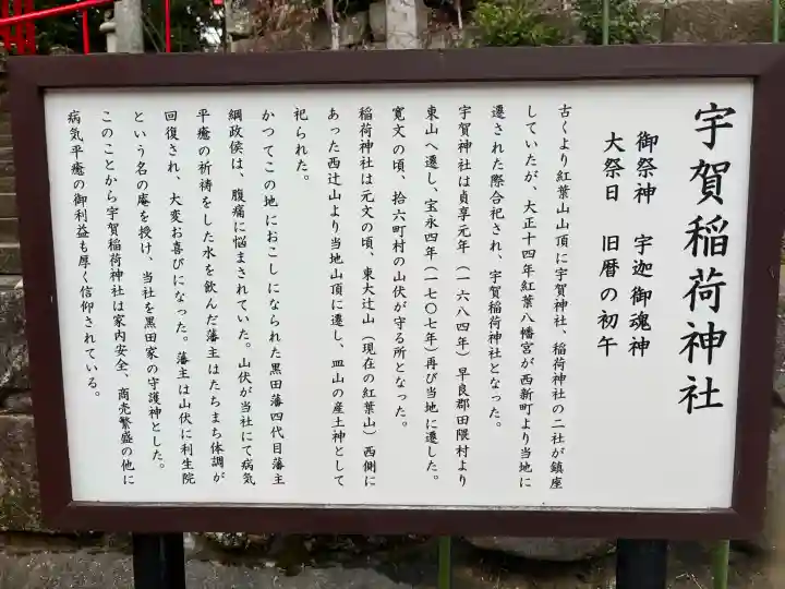 宇賀稲荷神社の{uncategorized: "未分類", other: "その他", undefined: "問題あり", building: "その他建物", grave: "お墓", sacred_gate: "鳥居", guardian: "狛犬", statue: "像", buddha: "仏像", history: "歴史", nature: "自然", garden: "庭園", animal: "動物", pagoda: "塔", temizu: "手水舎", mountain_gate: "山門・神門", sanctuary: "本殿・本堂", subordinate: "末社・摂社", art: "芸術", scenery: "景色", jizo: "地蔵", ema: "絵馬", goshuin: "御朱印", omikuji: "おみくじ", items: "授与品その他", amulet: "お守り", goshuincho: "御朱印帳", eats: "食事", festival: "お祭り", votive_dance: "神楽", shichigosan: "七五三参", wedding: "結婚式", experience: "体験その他", initially: "初詣", around: "周辺", anti_infection: "感染症対策"}