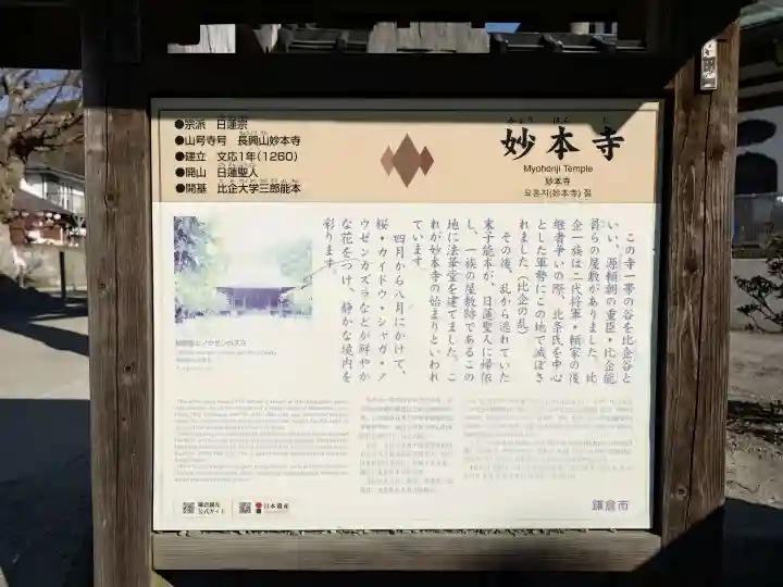 妙本寺の{uncategorized: "未分類", other: "その他", undefined: "問題あり", building: "その他建物", grave: "お墓", sacred_gate: "鳥居", guardian: "狛犬", statue: "像", buddha: "仏像", history: "歴史", nature: "自然", garden: "庭園", animal: "動物", pagoda: "塔", temizu: "手水舎", mountain_gate: "山門・神門", sanctuary: "本殿・本堂", subordinate: "末社・摂社", art: "芸術", scenery: "景色", jizo: "地蔵", ema: "絵馬", goshuin: "御朱印", omikuji: "おみくじ", items: "授与品その他", amulet: "お守り", goshuincho: "御朱印帳", eats: "食事", festival: "お祭り", votive_dance: "神楽", shichigosan: "七五三参", wedding: "結婚式", experience: "体験その他", initially: "初詣", around: "周辺", anti_infection: "感染症対策"}