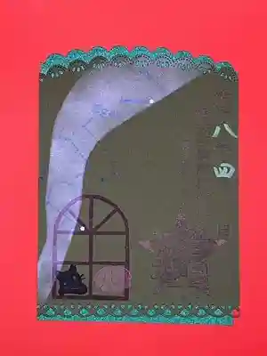 切り絵 春日さまの星空 A6サイズ