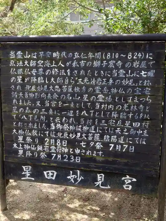 星田妙見宮の歴史