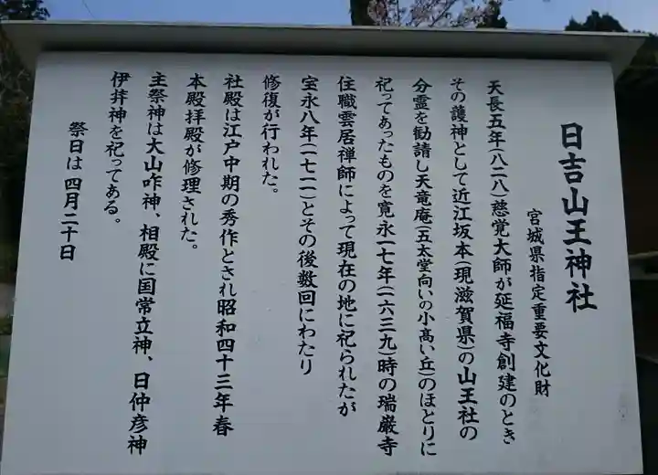 日吉山王神社の歴史