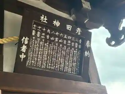 彦田稲荷神社の{uncategorized: "未分類", other: "その他", undefined: "問題あり", building: "その他建物", grave: "お墓", sacred_gate: "鳥居", guardian: "狛犬", statue: "像", buddha: "仏像", history: "歴史", nature: "自然", garden: "庭園", animal: "動物", pagoda: "塔", temizu: "手水舎", mountain_gate: "山門・神門", sanctuary: "本殿・本堂", subordinate: "末社・摂社", art: "芸術", scenery: "景色", jizo: "地蔵", ema: "絵馬", goshuin: "御朱印", omikuji: "おみくじ", items: "授与品その他", amulet: "お守り", goshuincho: "御朱印帳", eats: "食事", festival: "お祭り", votive_dance: "神楽", shichigosan: "七五三参", wedding: "結婚式", experience: "体験その他", initially: "初詣", around: "周辺", anti_infection: "感染症対策"}