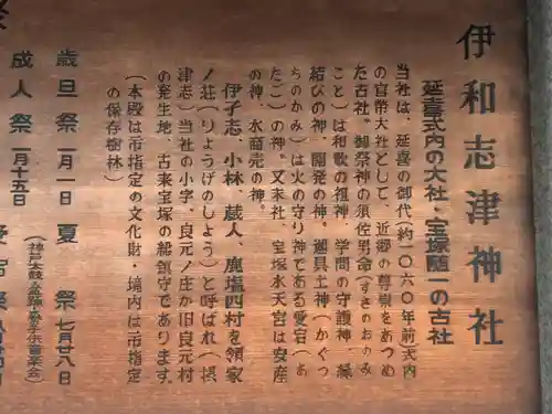 伊和志津神社の歴史