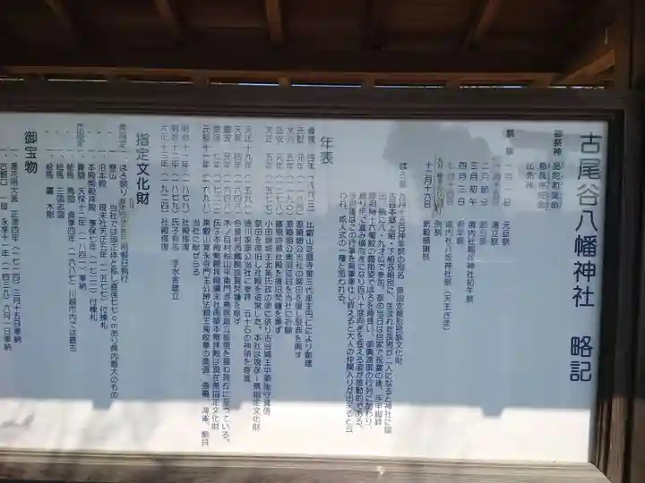 古尾谷八幡神社の歴史