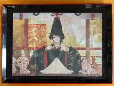 11月限定御朱印の《禄》（ろく）です。
薄い和紙に箔押しがほどこされています。
モデルは螢太君（けいたくん）新嘗祭の様子の絵柄です。
初穂料　1000円
