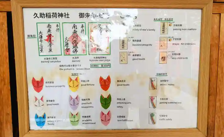 久助稲荷神社の授与品その他