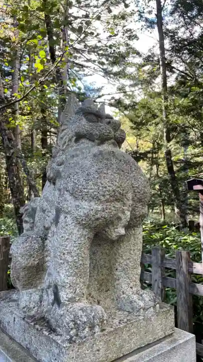 穂高神社奥宮の狛犬