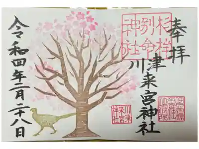 見開き限定御朱印「河津桜」