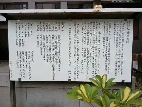 柏神社の{uncategorized: "未分類", other: "その他", undefined: "問題あり", building: "その他建物", grave: "お墓", sacred_gate: "鳥居", guardian: "狛犬", statue: "像", buddha: "仏像", history: "歴史", nature: "自然", garden: "庭園", animal: "動物", pagoda: "塔", temizu: "手水舎", mountain_gate: "山門・神門", sanctuary: "本殿・本堂", subordinate: "末社・摂社", art: "芸術", scenery: "景色", jizo: "地蔵", ema: "絵馬", goshuin: "御朱印", omikuji: "おみくじ", items: "授与品その他", amulet: "お守り", goshuincho: "御朱印帳", eats: "食事", festival: "お祭り", votive_dance: "神楽", shichigosan: "七五三参", wedding: "結婚式", experience: "体験その他", initially: "初詣", around: "周辺", anti_infection: "感染症対策"}