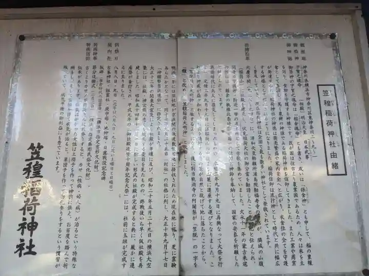 笠䅣稲荷神社の歴史