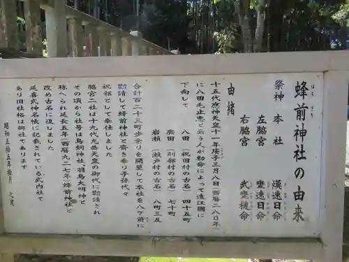 蜂前神社の歴史