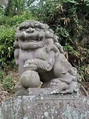 阿久津「田村神社」(郡山市阿久津町)旧社名:伊豆箱根三嶋三社の狛犬