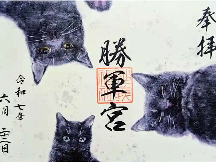 令和7年 月替り勝軍宮 黒猫御朱印 6月
初穂料 500円