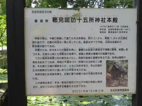 穂見諏訪十五所神社の歴史