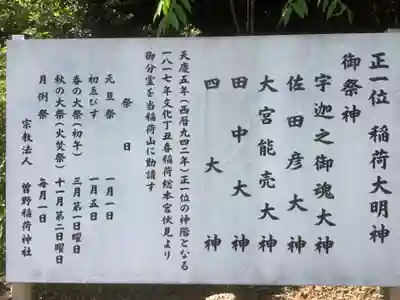 曽野稲荷神社の歴史